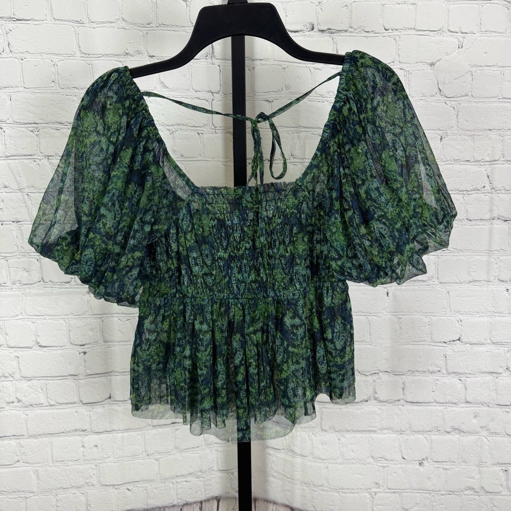 Free People Penelope Blouse Deep Sea Color New With Tags Size Small - Picture 6 of 8